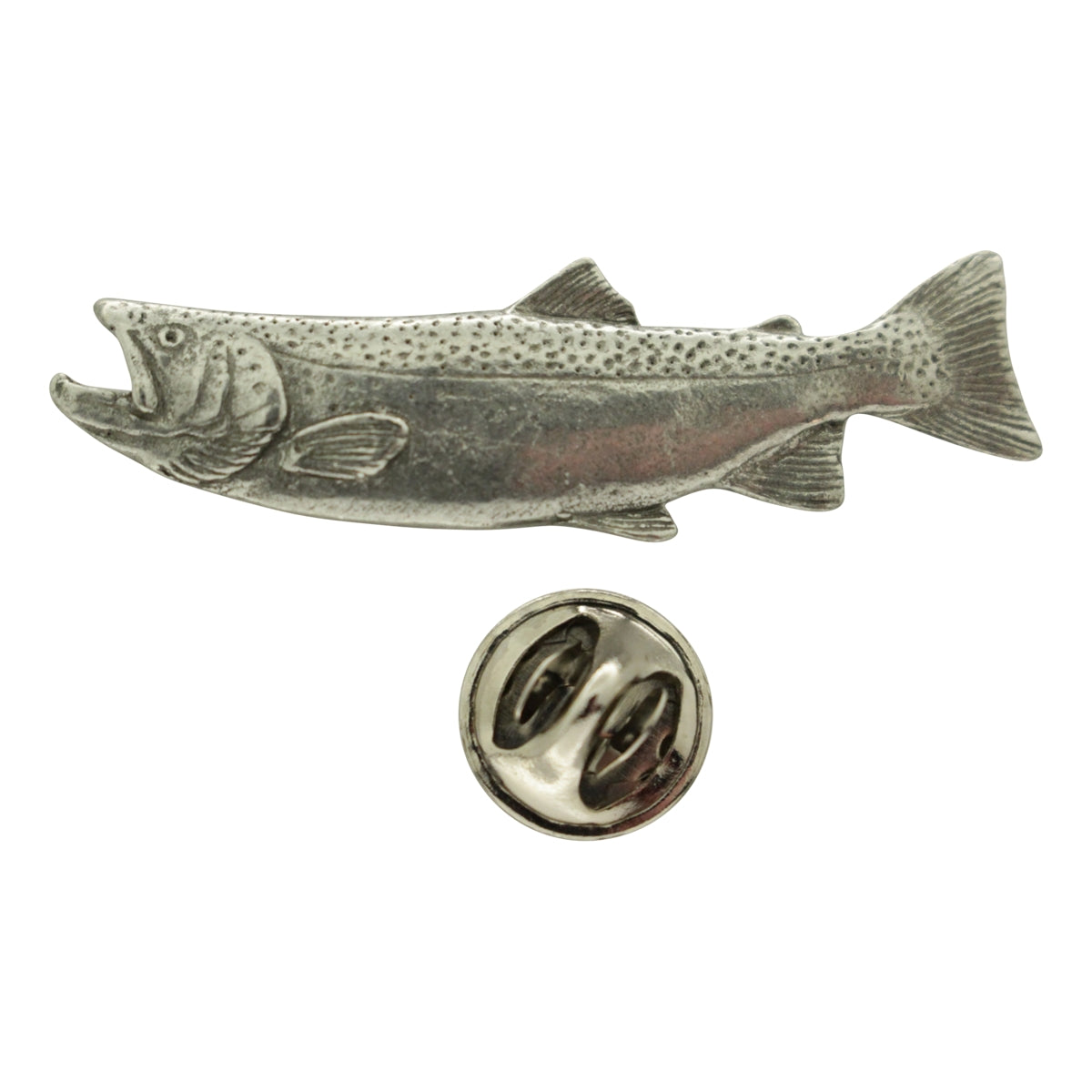 Male Steelhead Pin ~ Antiqued Pewter ~ Lapel Pin ~ Sarah's Treats & Treasures